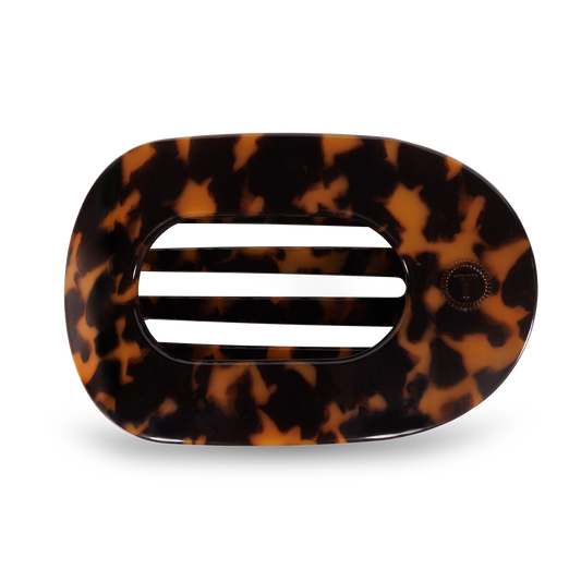 round flat hair clip | large | tortoise
