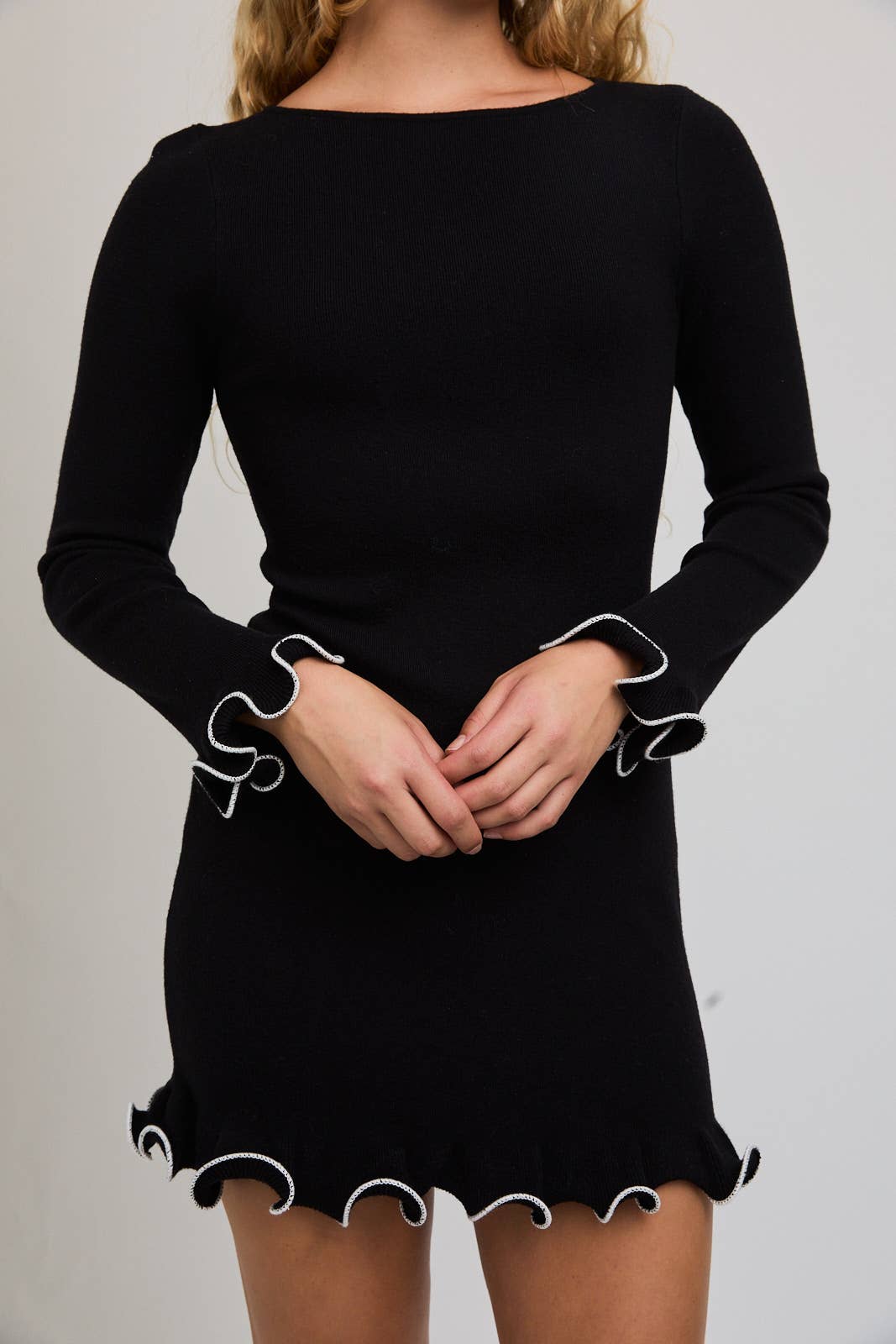 midnight ruffle dress