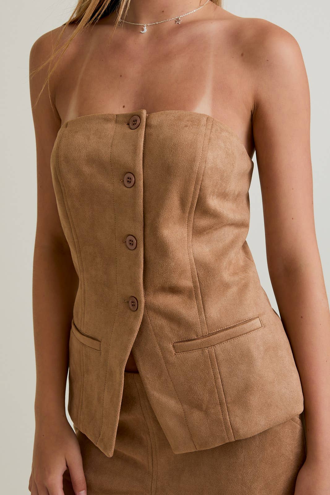 suede tube blazer