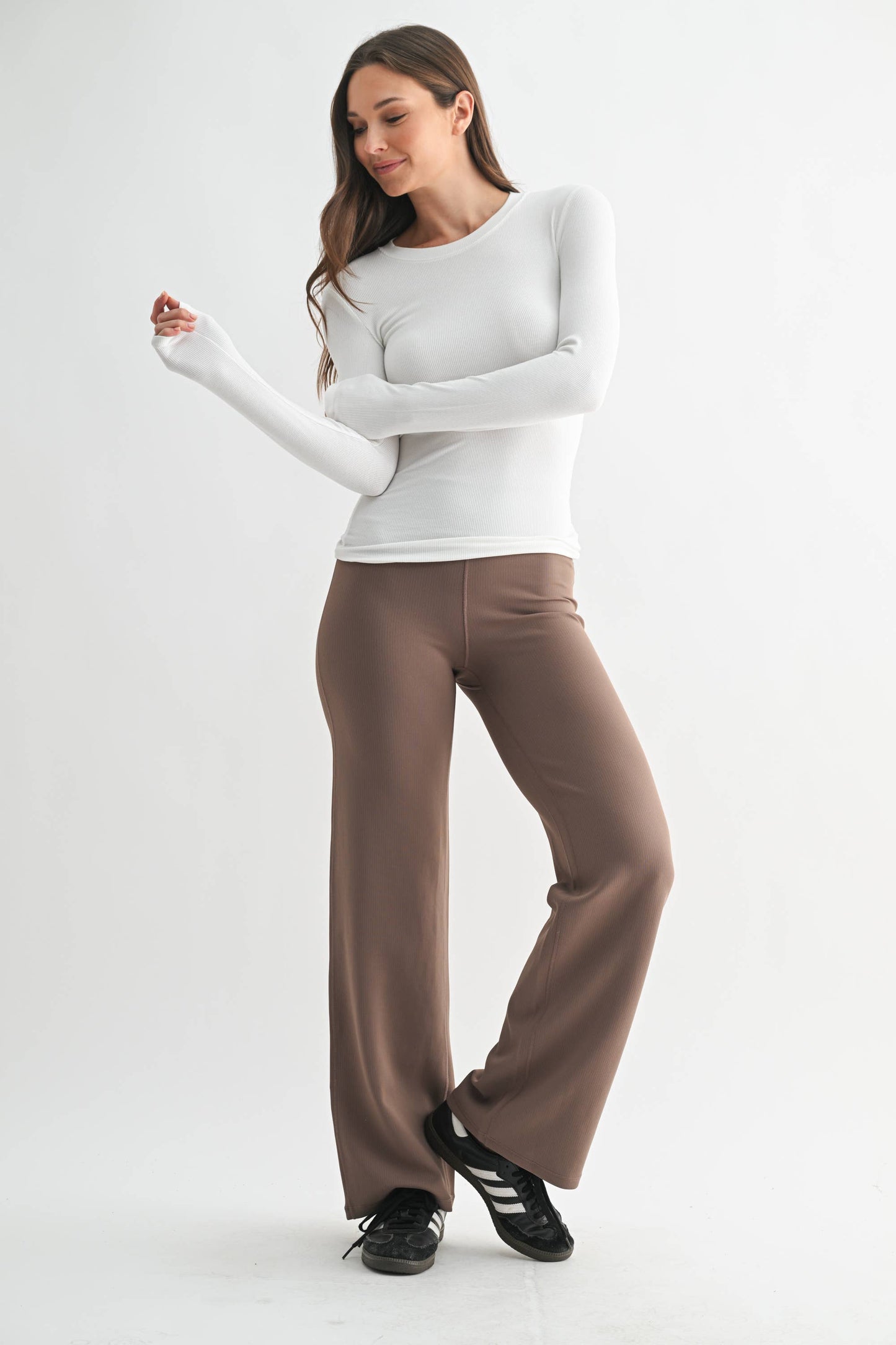 jacquard stripe wide leg pant