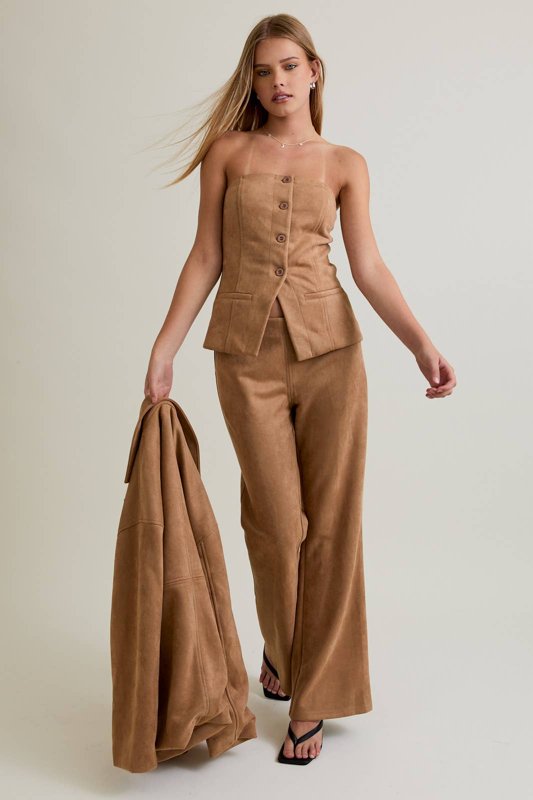 suede tube blazer