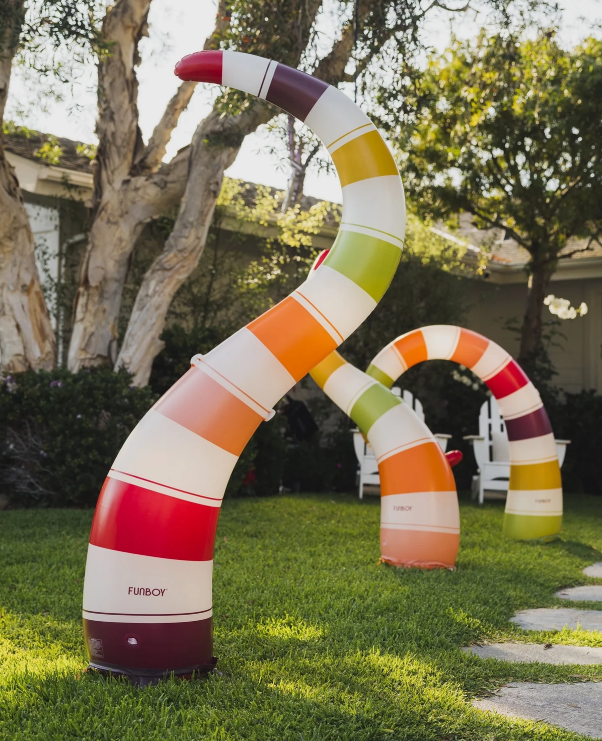 colorful halloween lawn snakes