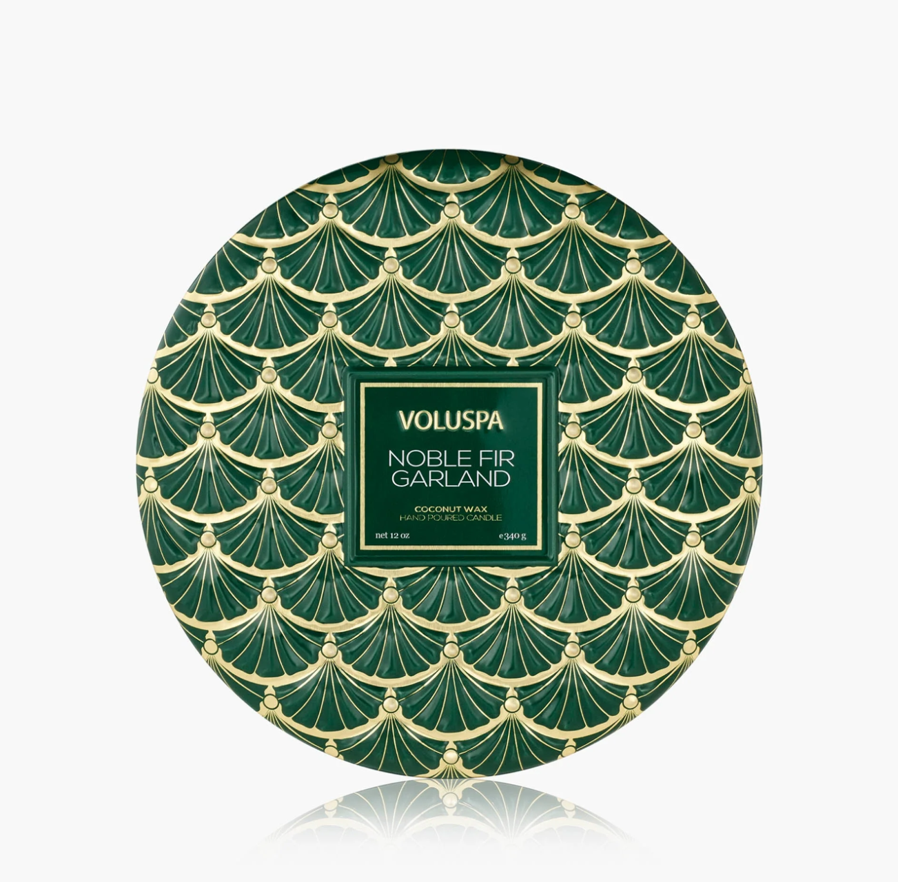 noble fir garland 3 wick tin candle