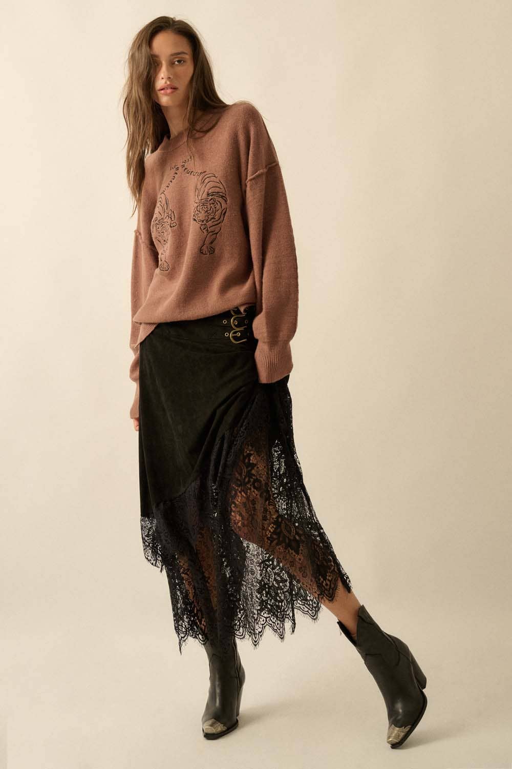 embroidered tigers sweater