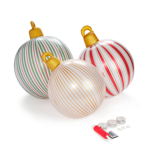 vintage stripe light up inflatable ornaments