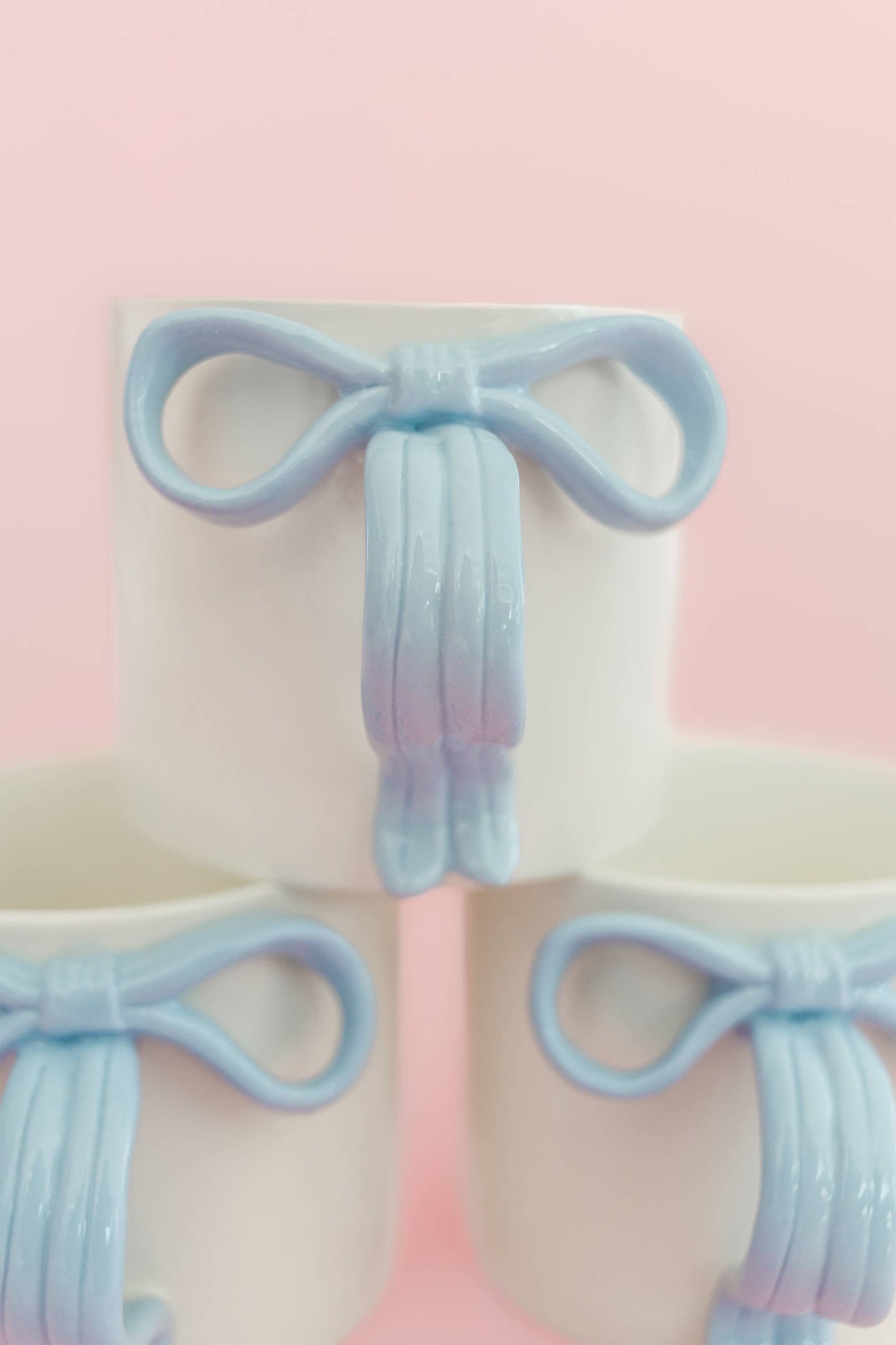 powder blue bow mug