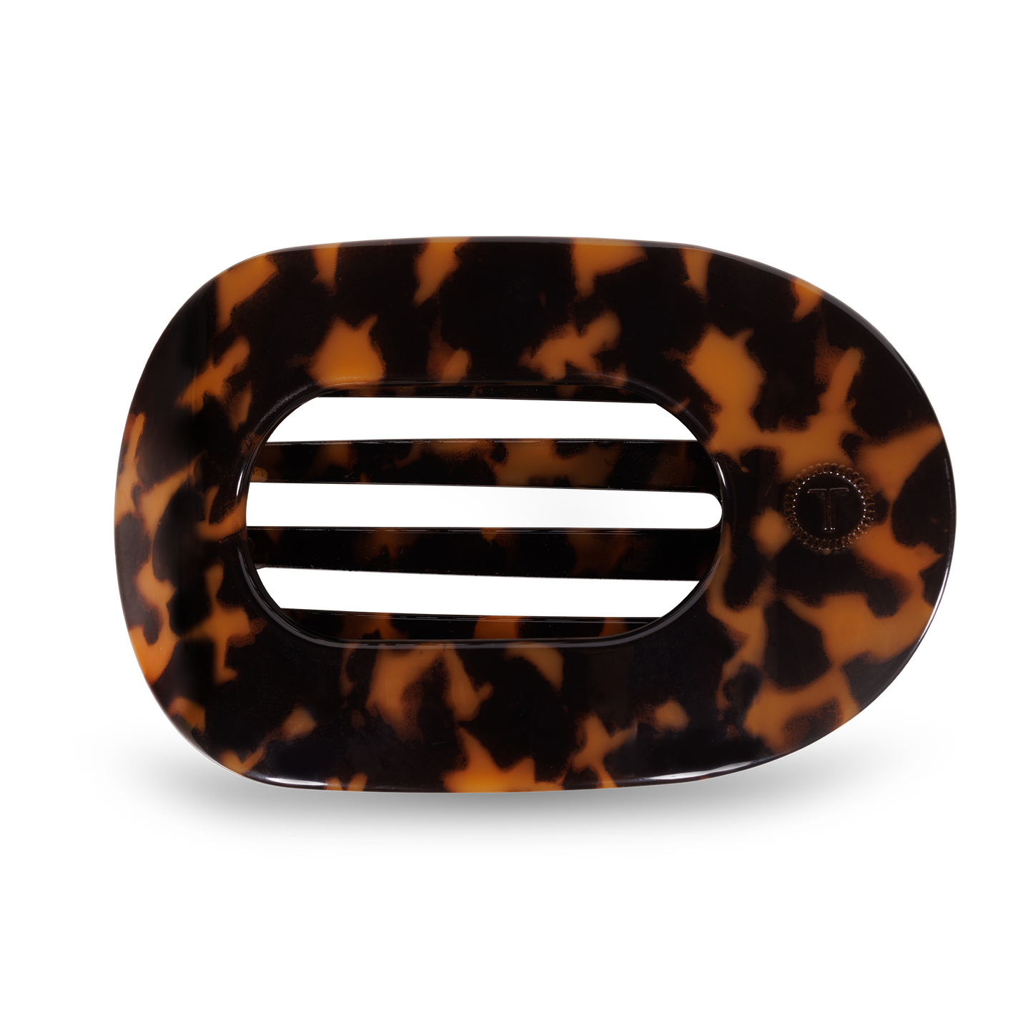 round flat hair clip | large | tortoise