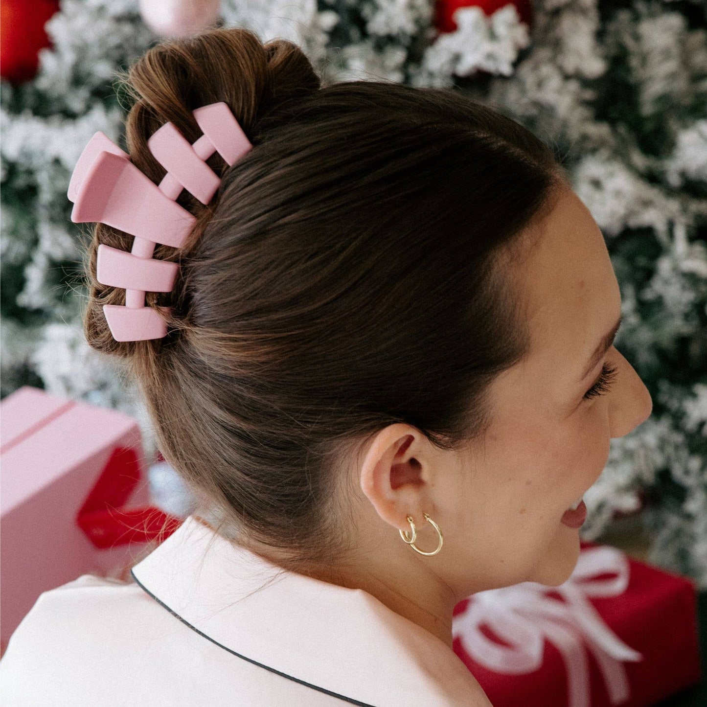 classic hair clip | large | merry pinkmas