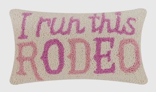 i run this rodeo hook pillow