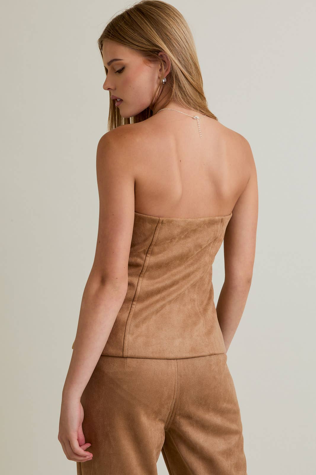 suede tube blazer