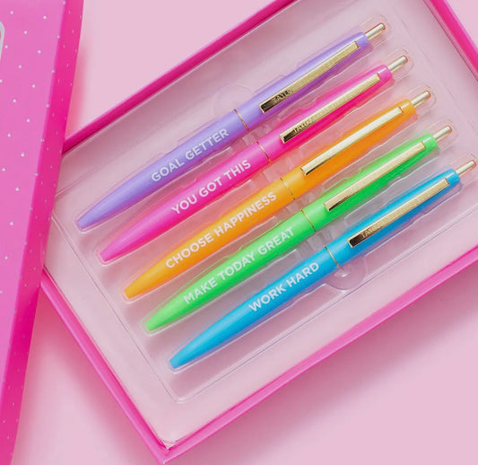 motivational rainbow pen set