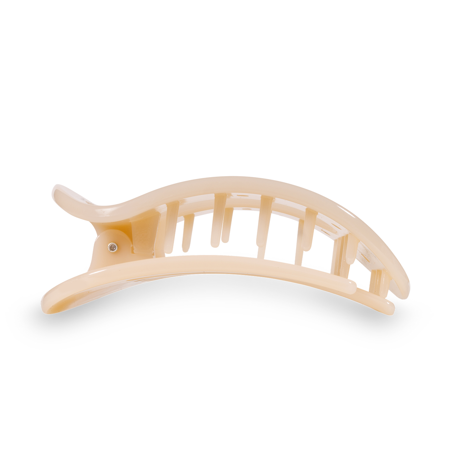 round flat hair clip | large | almond beige