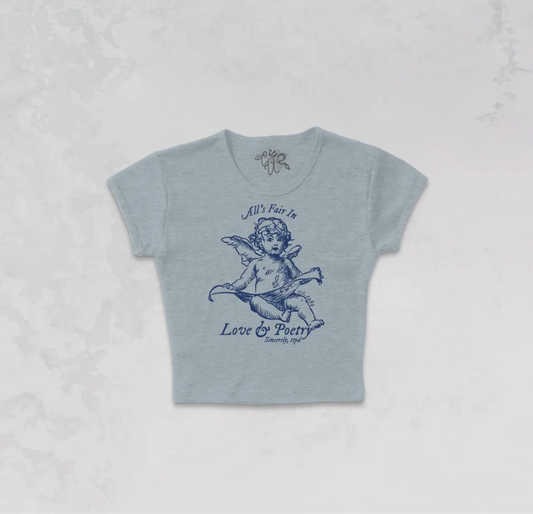 all’s fair in love and poetry baby tee