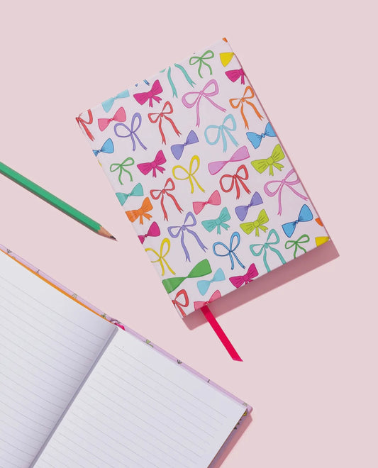 rainbow bows hardcover notebook
