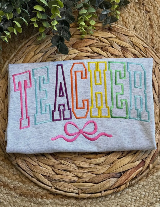 teacher embroidered tee