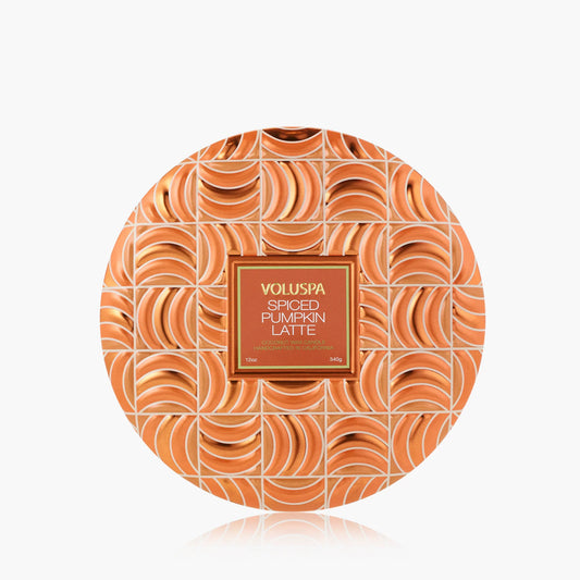 spiced pumpkin latte 3 wick tin
