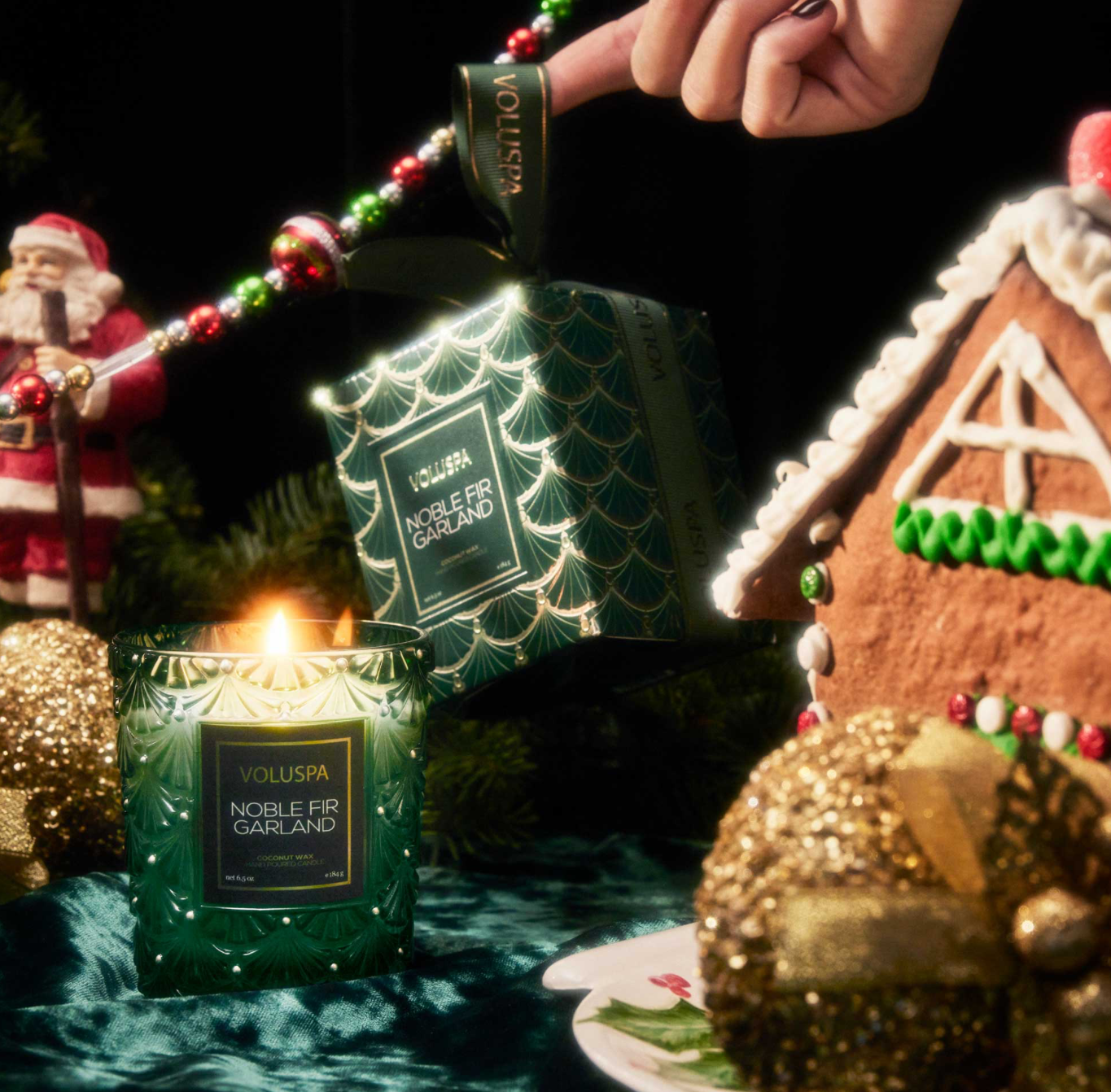 noble fir garland classic candle