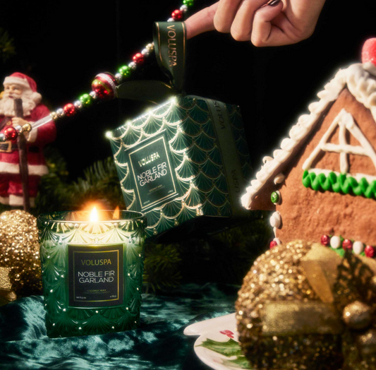 noble fir garland classic candle