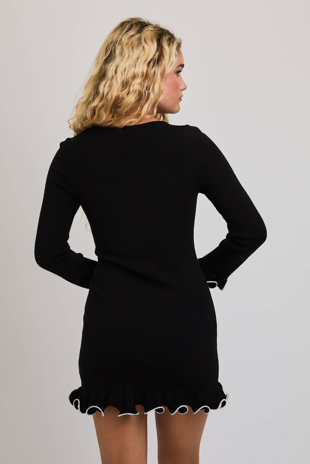 midnight ruffle dress