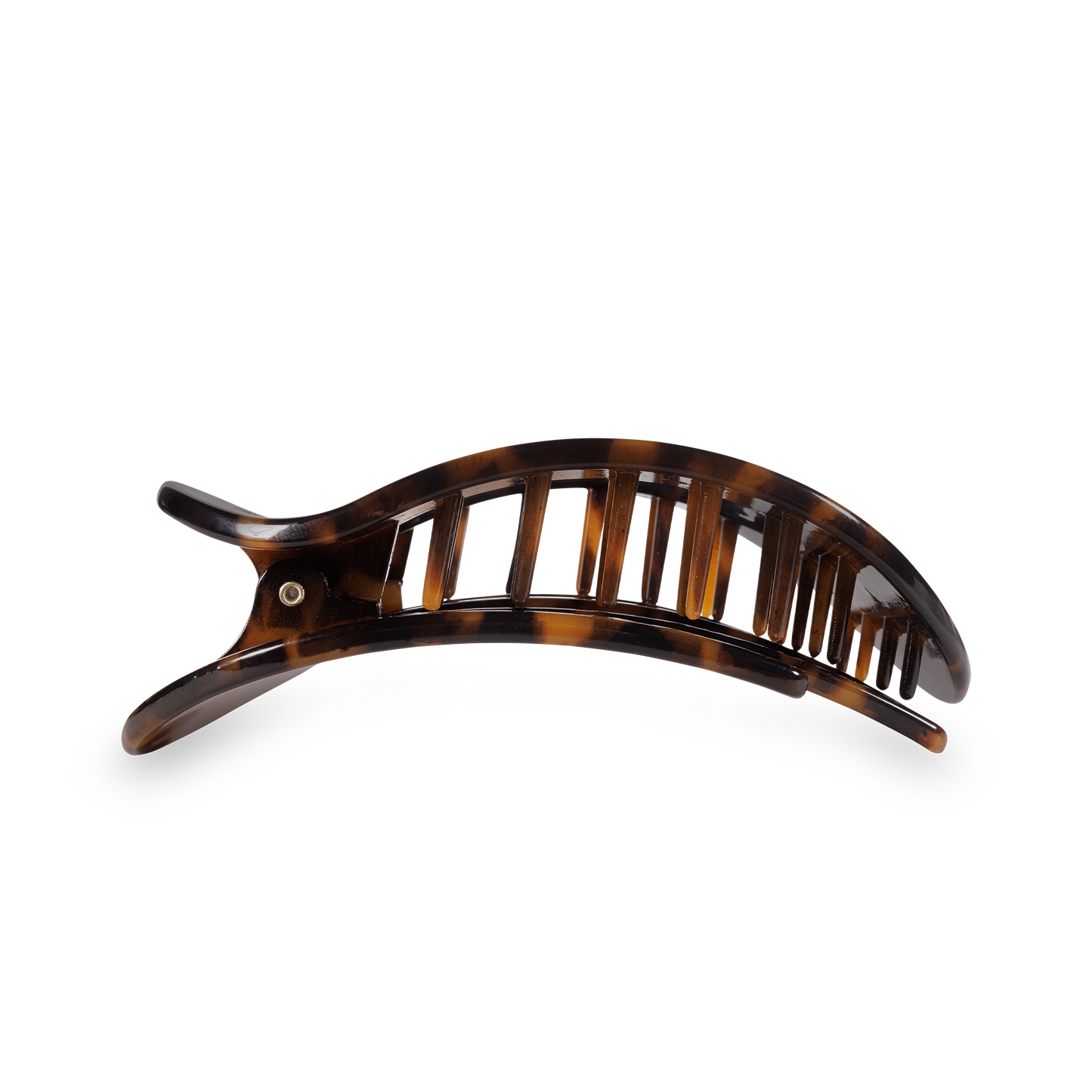 round flat hair clip | medium | tortoise