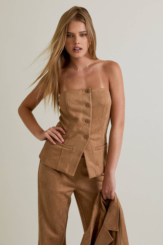 suede tube blazer