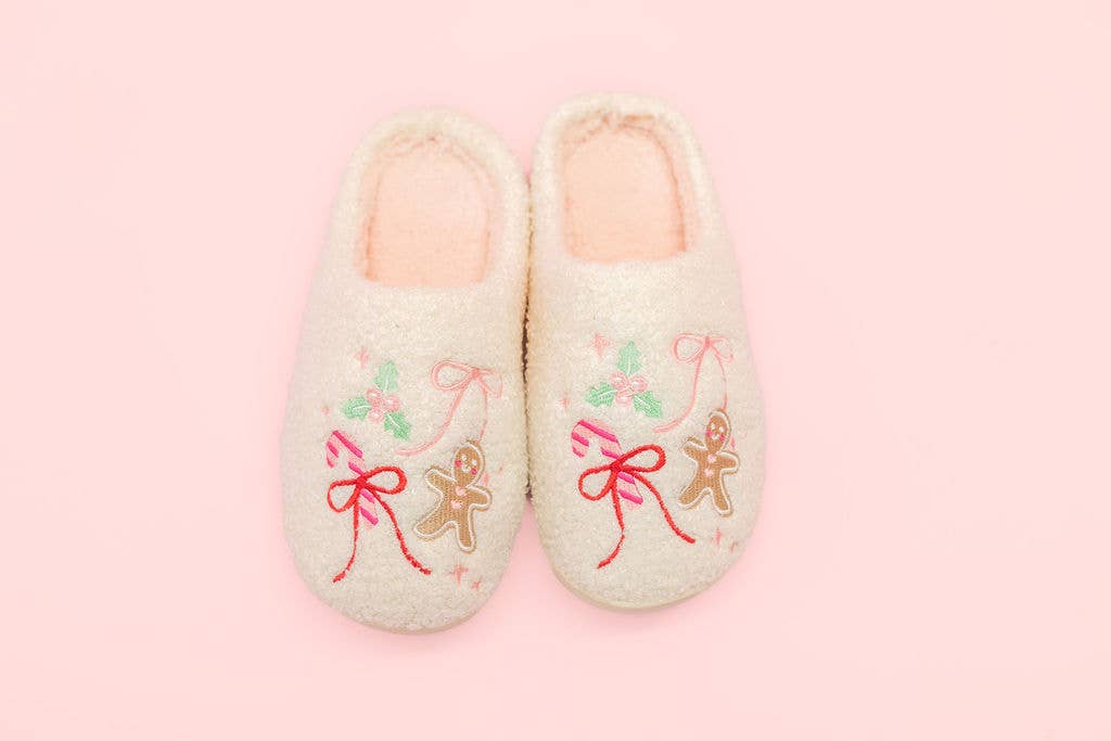 gingerbread bows slippers