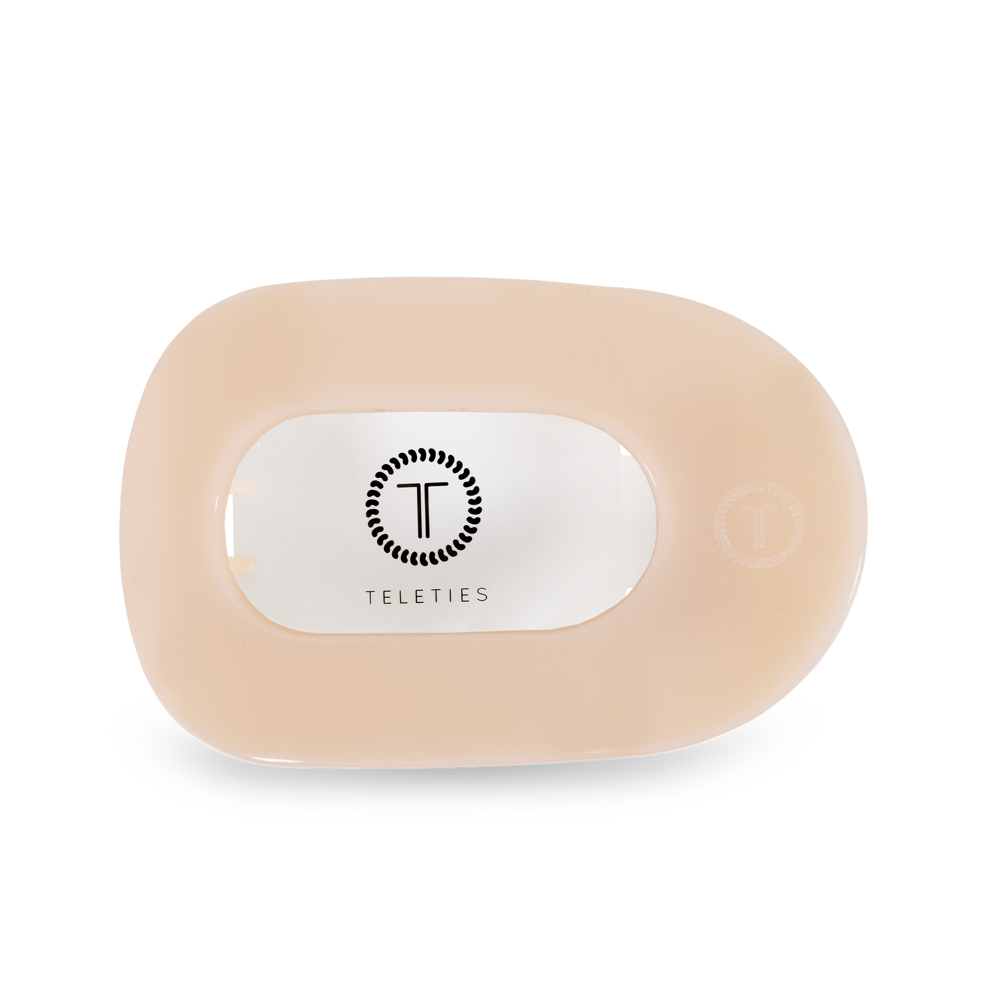 round flat hair clip | large | almond beige