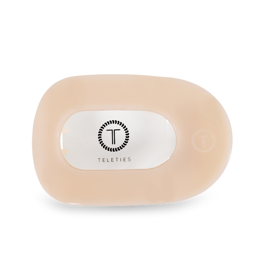 round flat hair clip | large | almond beige